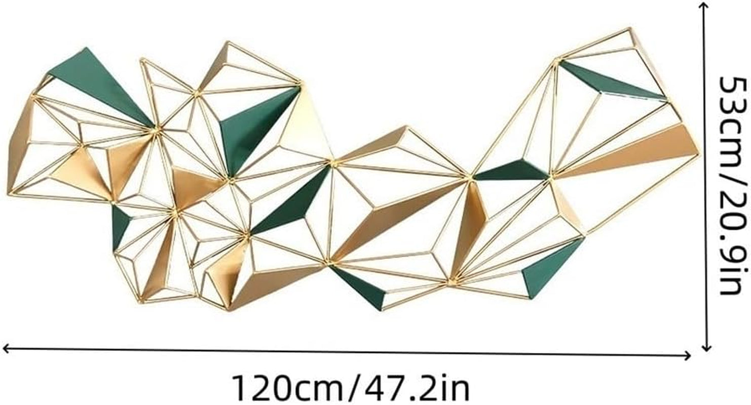Modern Large Metal Wall Art, 3D Geometric Abstract Wall Decor, Creative Iron Hanging Sculpture for Living Room, Dining Room, Office and Hotel(47.2X20.9In)