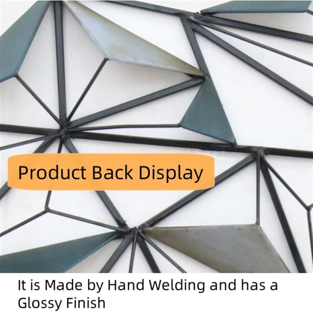 Modern Large Metal Wall Art, 3D Geometric Abstract Wall Decor, Creative Iron Hanging Sculpture for Living Room, Dining Room, Office and Hotel(47.2X20.9In)